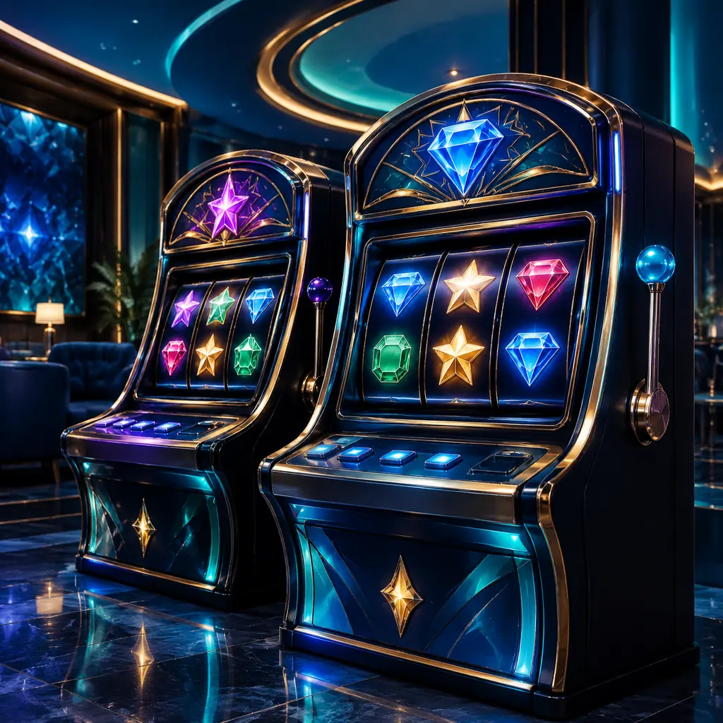 Mesin slot dengan simbol permata berwarna